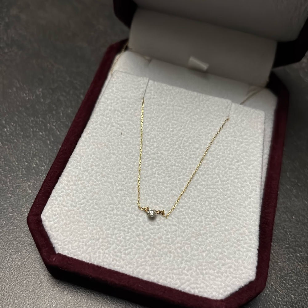 Dainty Diamond Necklace | 18k yellow gold chain